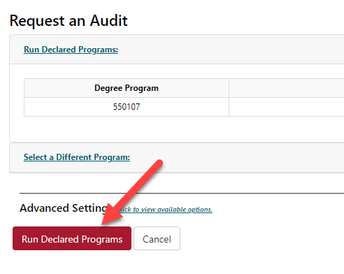 Run Declared Programs button.